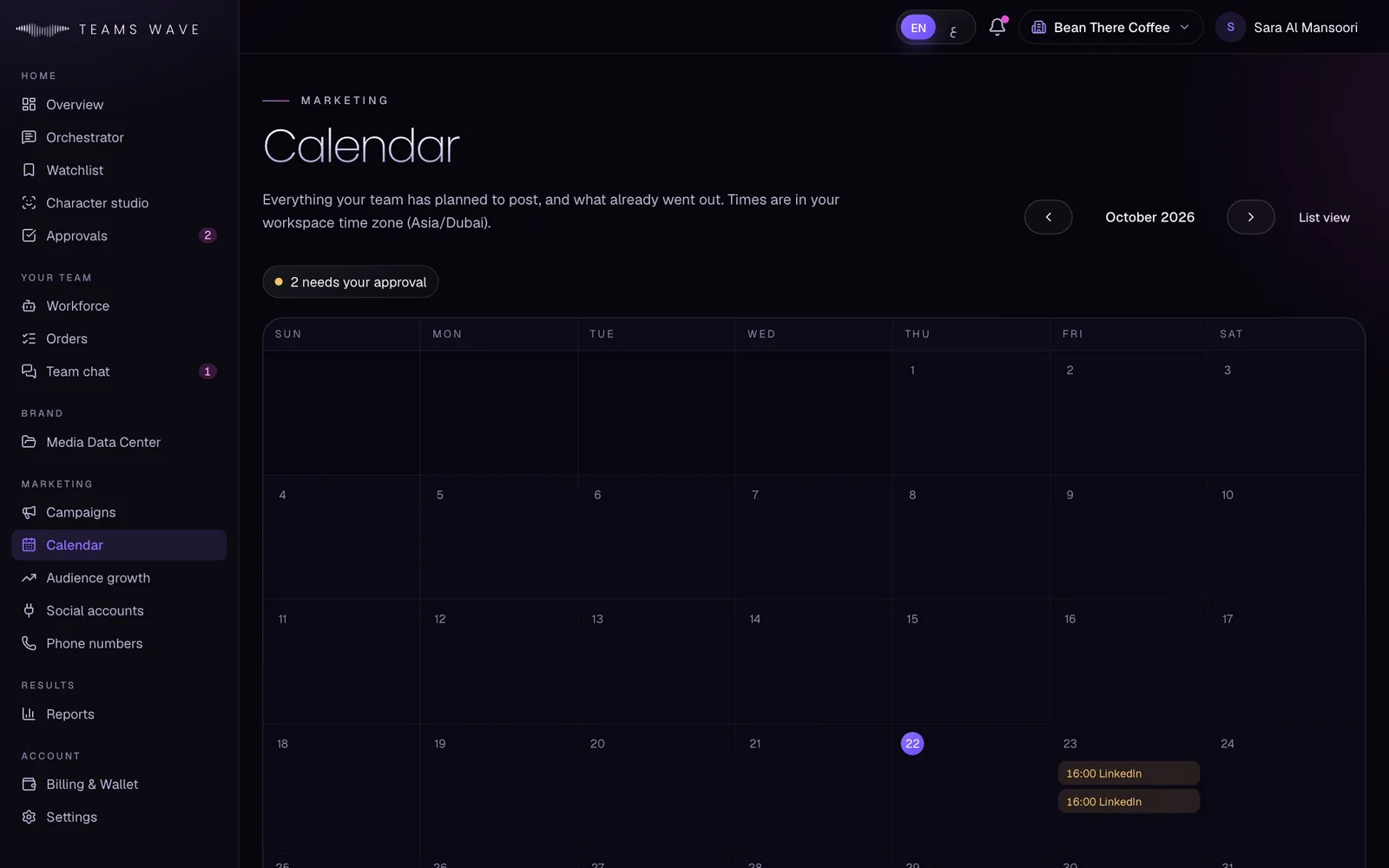 One calendar