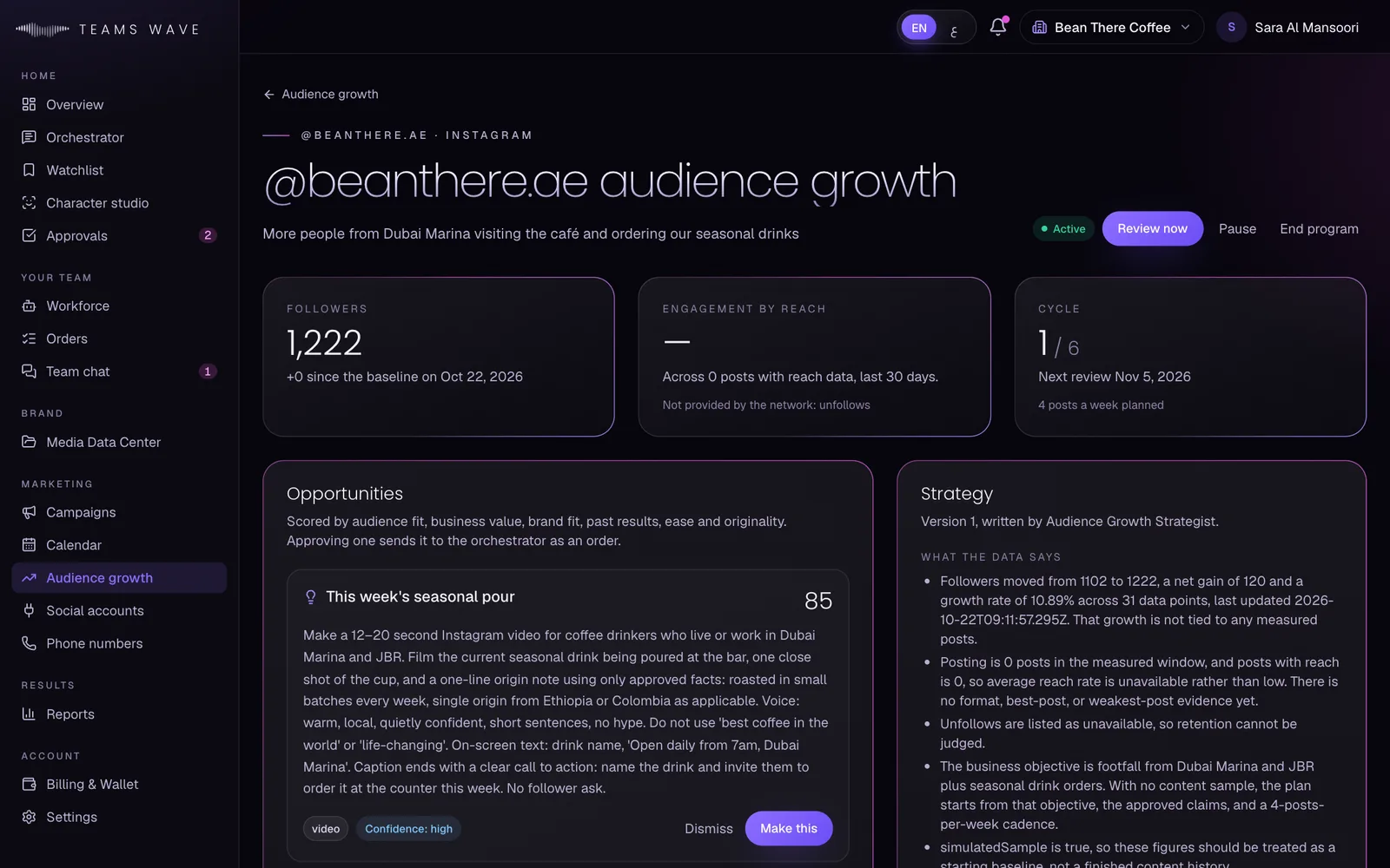Audience growth